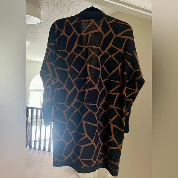 Vintage Bonwit Teller Italian Merino Wool Cardigan | Large | Abstract Print - Picture 5 of 6